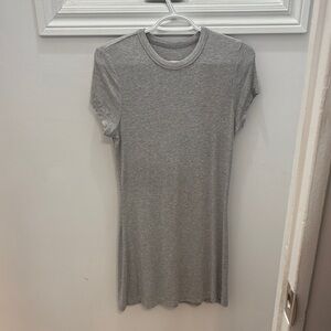 Gray Short Sleeve T-Dress